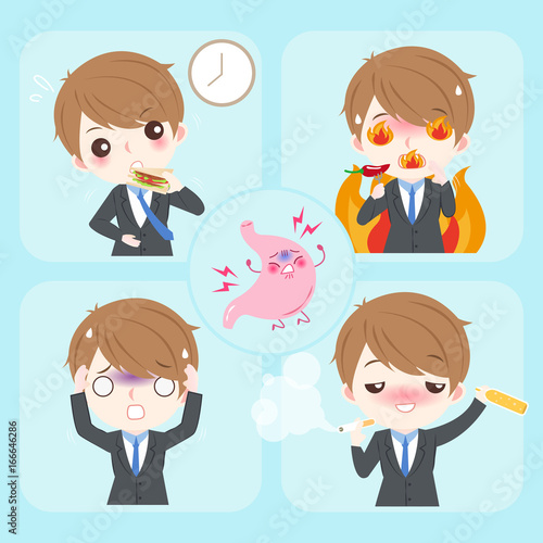 businessman with heartburn