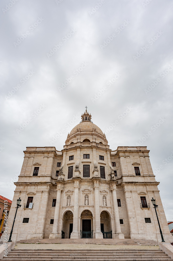 Lisbon Pantheon against cloudy sky in Portugal