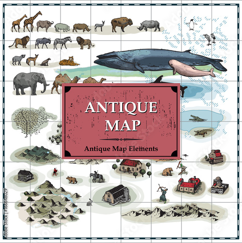 Antique Map Elements