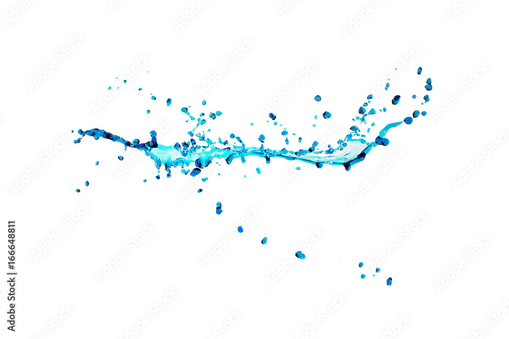 Obraz premium blue water splash isolated on white