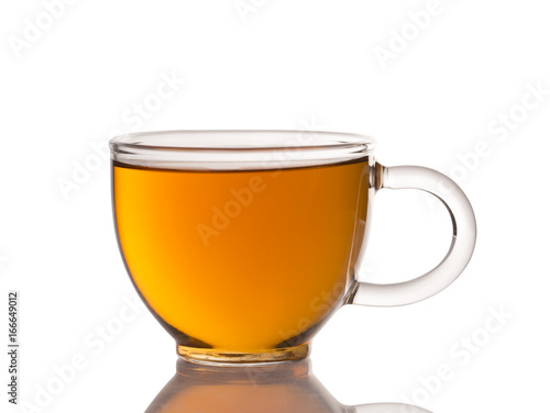 Herbal tea in the cup isolated on white