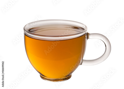 Herbal tea in the cup isolated on white