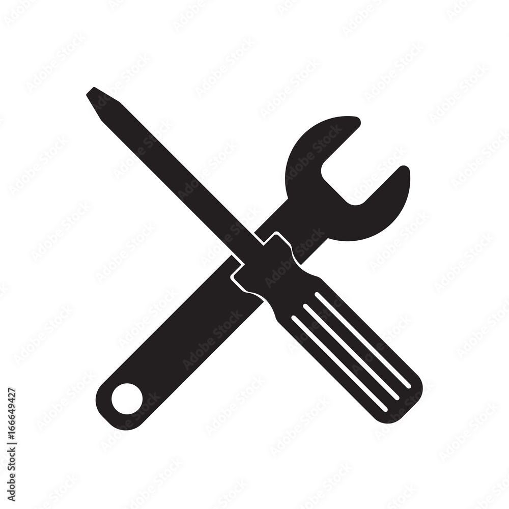 wrench and screwdriver icon isolated vector wrench and screwdriver icon isolated vector