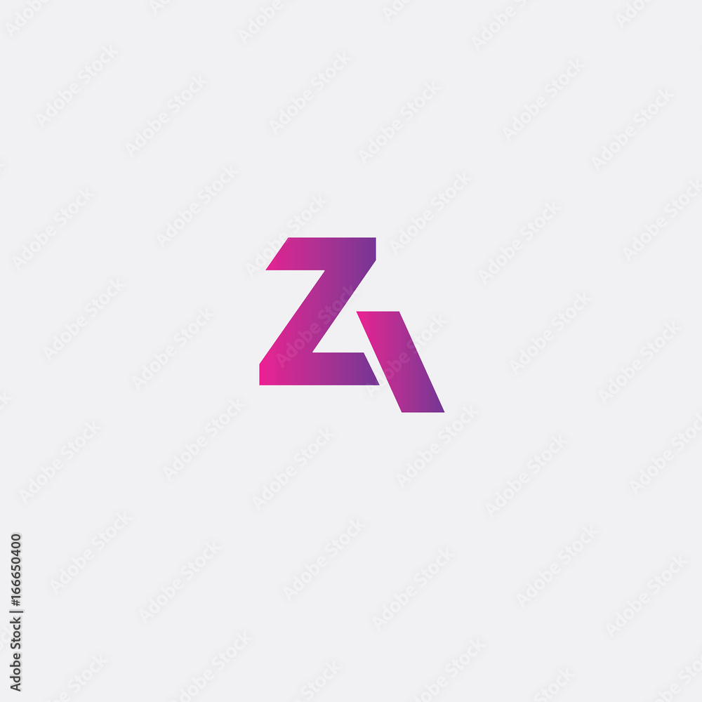 Letter ZA logo icon design template elements Letter ZA logo icon design template elements