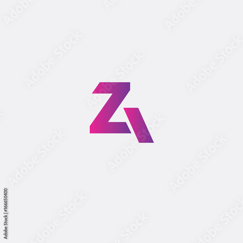 Letter ZA logo icon design template elements