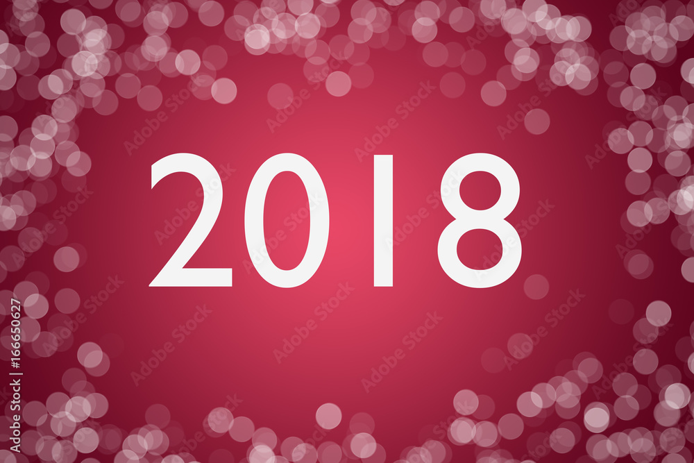 2018 text on pink background with bokeh for design happy new year card 2018 text on pink background with bokeh for design happy new year card