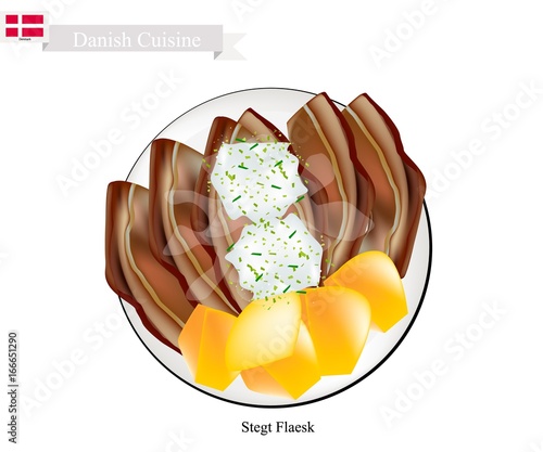 Stegt Flaesk or Fried Bacon, The Danish National Dish photo