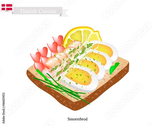 Smorrebrod with Shrimp, The National Dish of Denmark