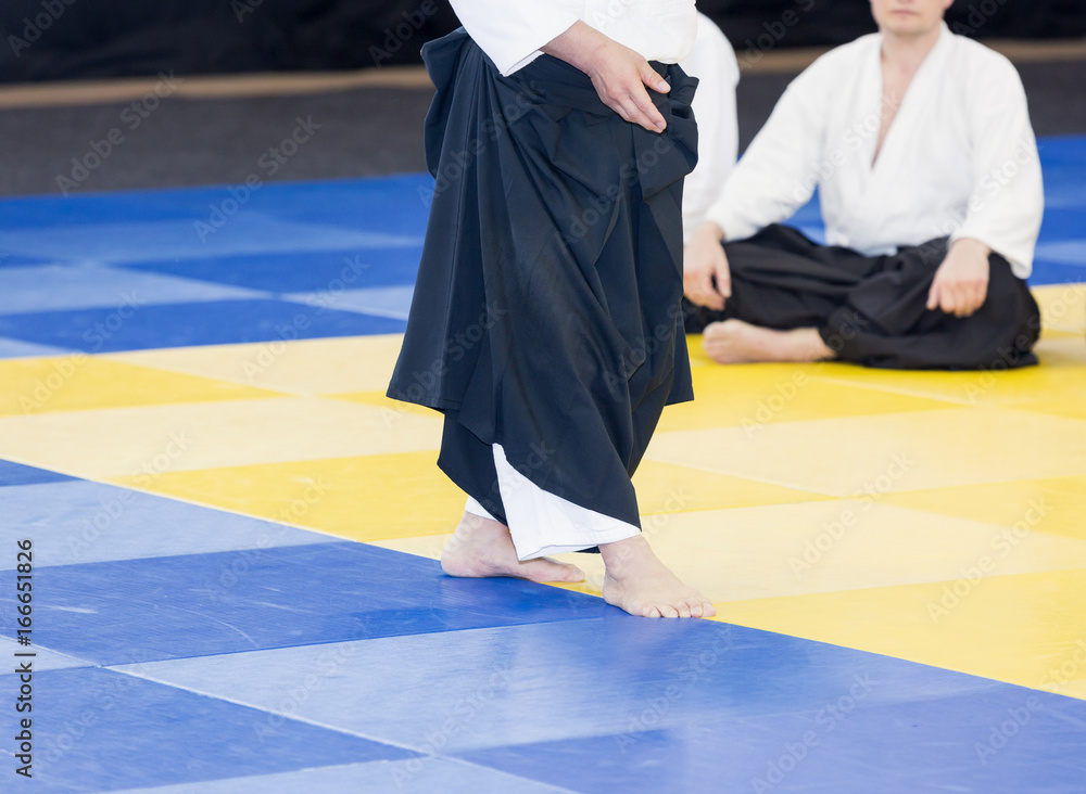 Sensei demonstrates an Aikido technique