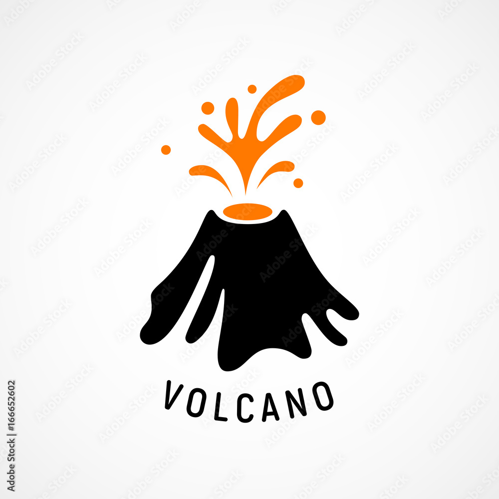 Naklejka premium Wybuchająca ikona wulkanu