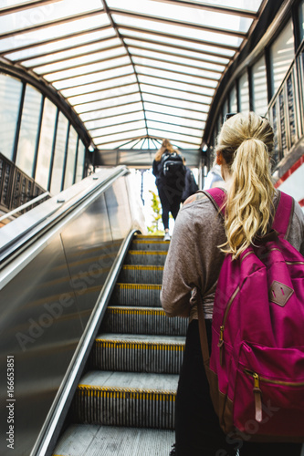 girl with backpack