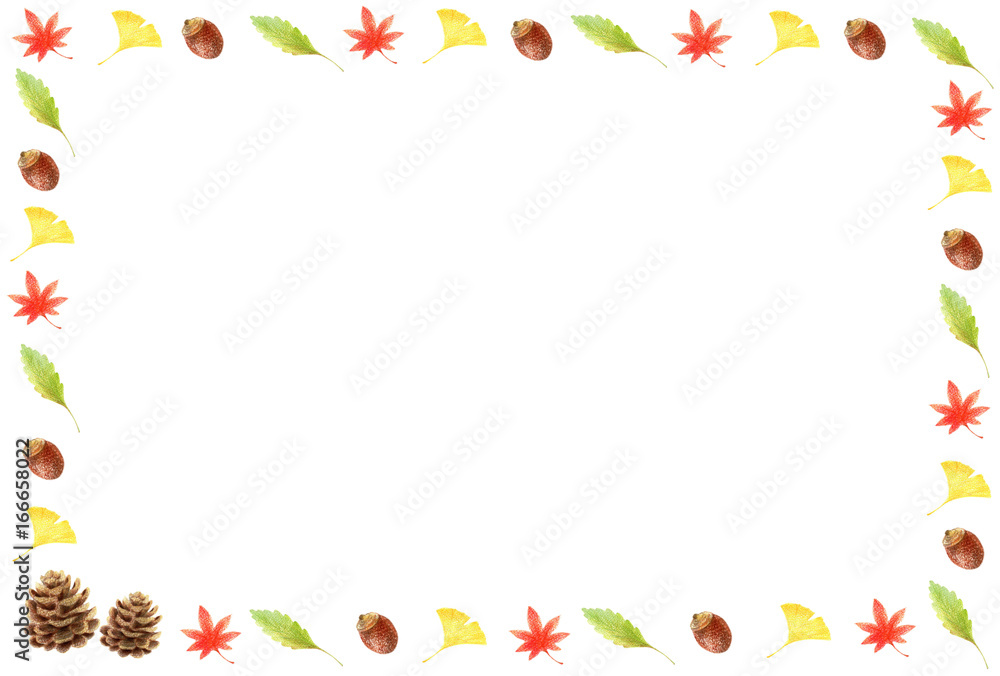 秋の落ち葉のメッセージカード
