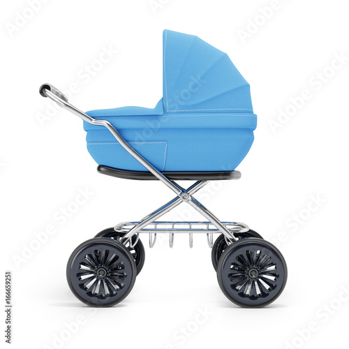 Blue baby stroller