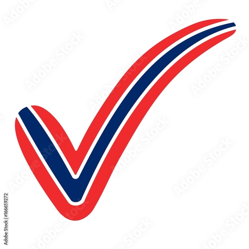 check mark  style  Norway flag symbol elections, voting and approval