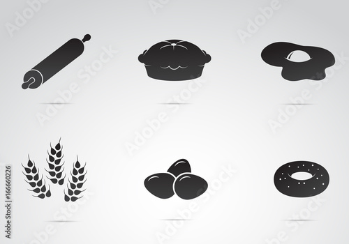 Bakery, cake vector icon set.