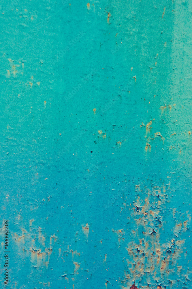 Texture of the old wall, painted in blue paint. Background for design with space for text.