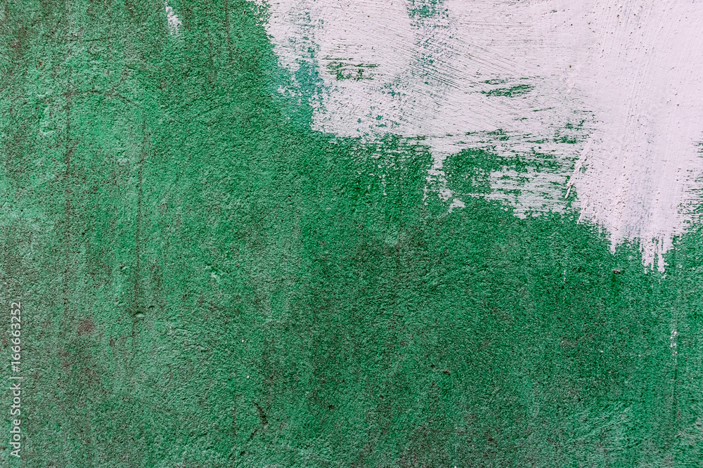 Fotografie White and green color wall texture