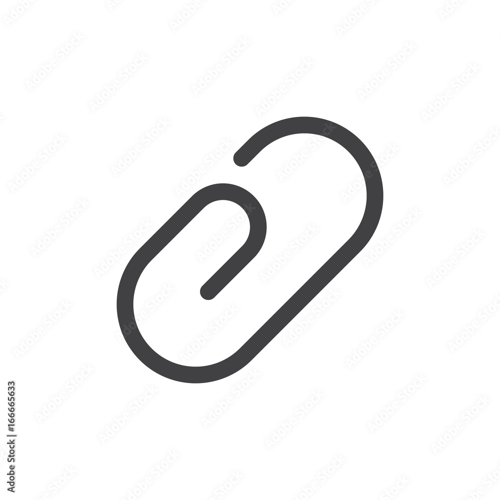 Paperclip line simple icon, outline vector sign, linear style pictogram isolated on white. Symbol, logo illustration. Editable stroke. Pixel perfect vector graphics