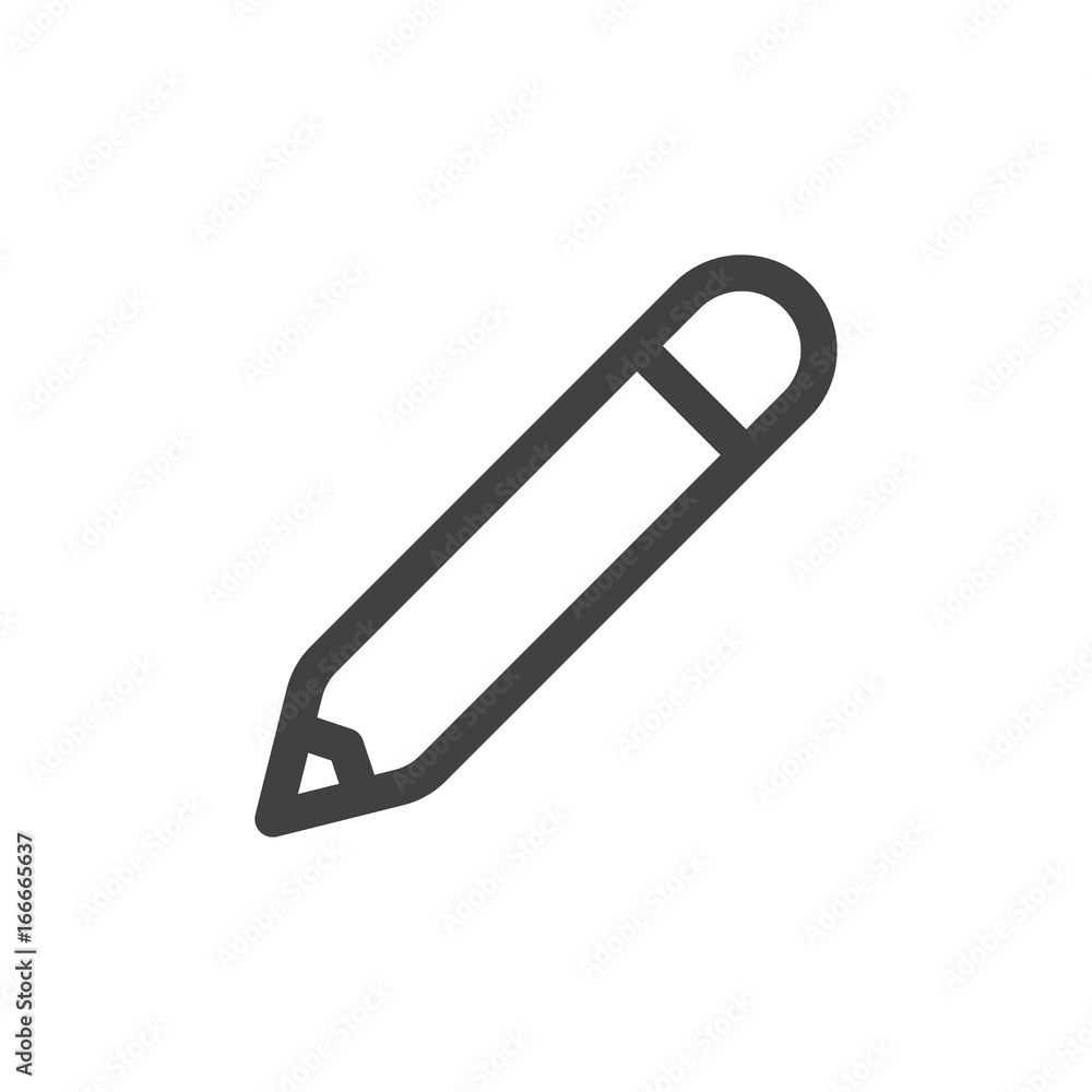 Pencil line simple icon, outline vector sign, linear style pictogram isolated on white. Write, edit symbol, logo illustration. Editable stroke. Pixel perfect vector graphics Pencil line simple icon, outline vector sign, linear style pictogram isolated on white. Write, edit symbol, logo illustration. Editable stroke. Pixel perfect vector graphics