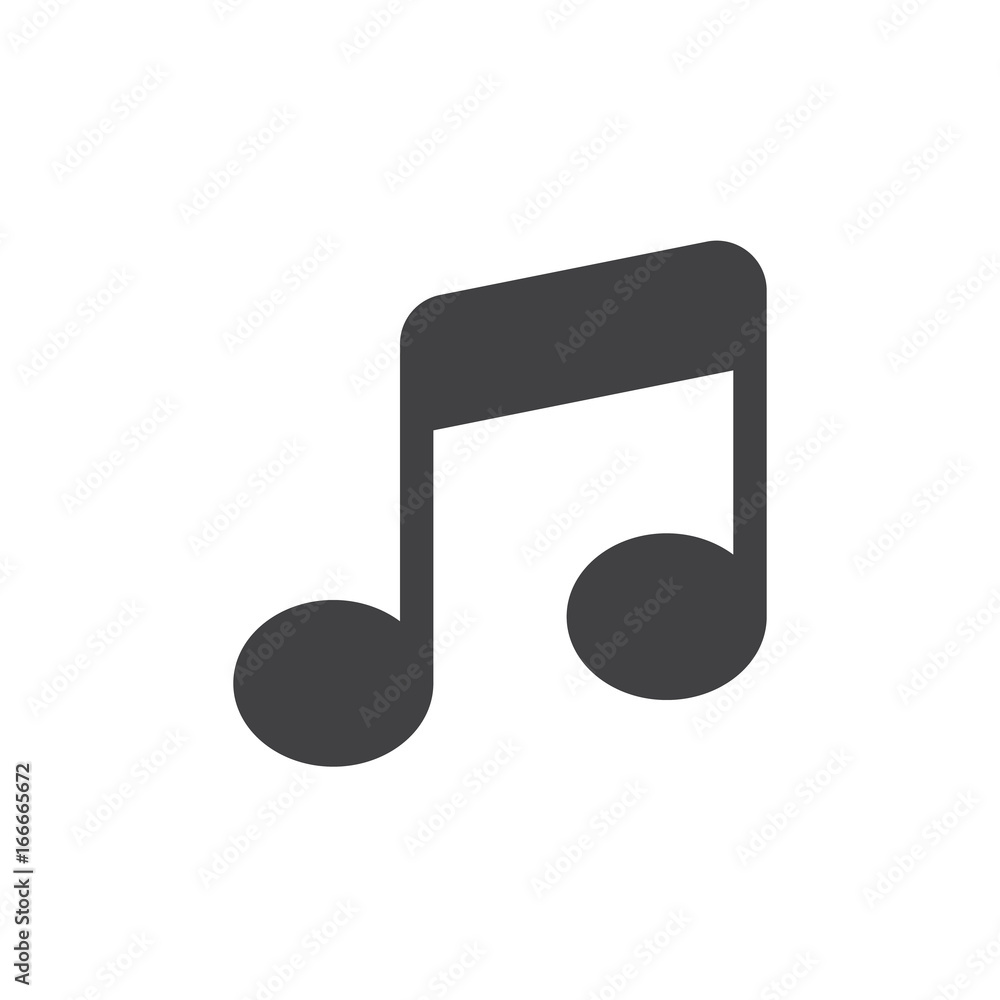 Music note simple icon vector, filled flat sign, solid glyph isolated on white. Symbol, logo illustration. Pixel perfect vector graphics Music note simple icon vector, filled flat sign, solid glyph isolated on white. Symbol, logo illustration. Pixel perfect vector graphics