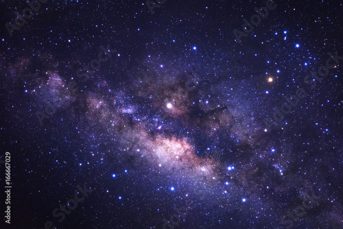 The center of  milky way galaxy with stars and space dust in the universe