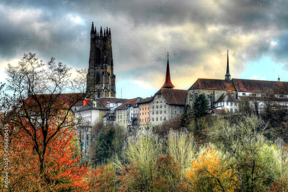 Fribourg, vue sur la vieille ville Fribourg, vue sur la vieille ville