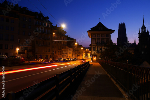 Fribourg, vue de nuit