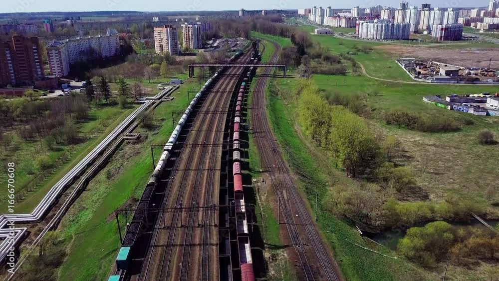 Empty railway in the spring. Empty railway in the spring.