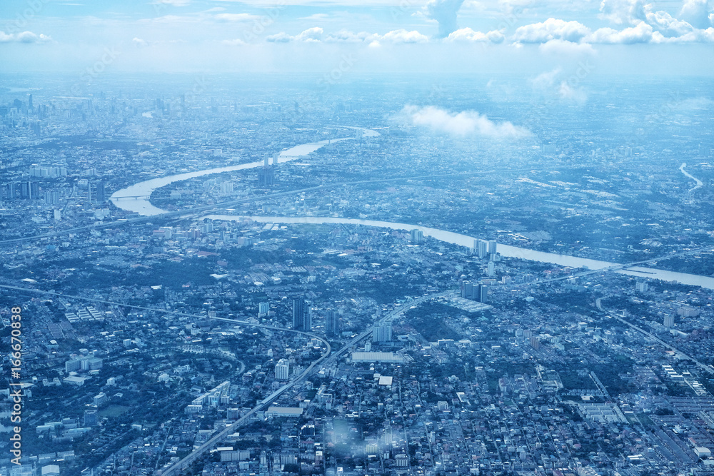 Bangkok cityscape aerial view before sunrise Bangkok cityscape aerial view before sunrise