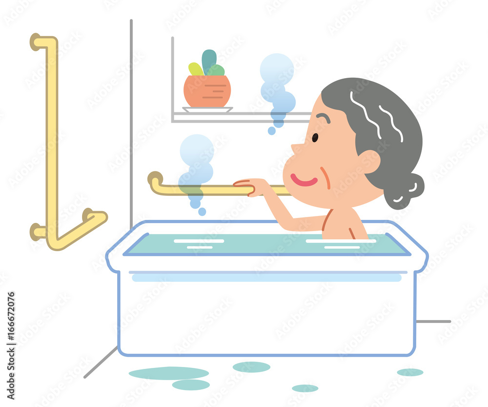 手すり 浴室 高齢者 Stock イラスト Adobe Stock