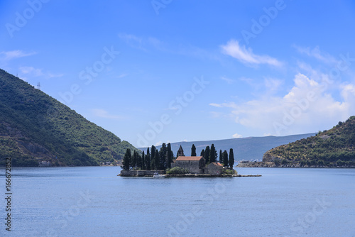 Little islands St. George and Lady of the Rocks in Montenegro