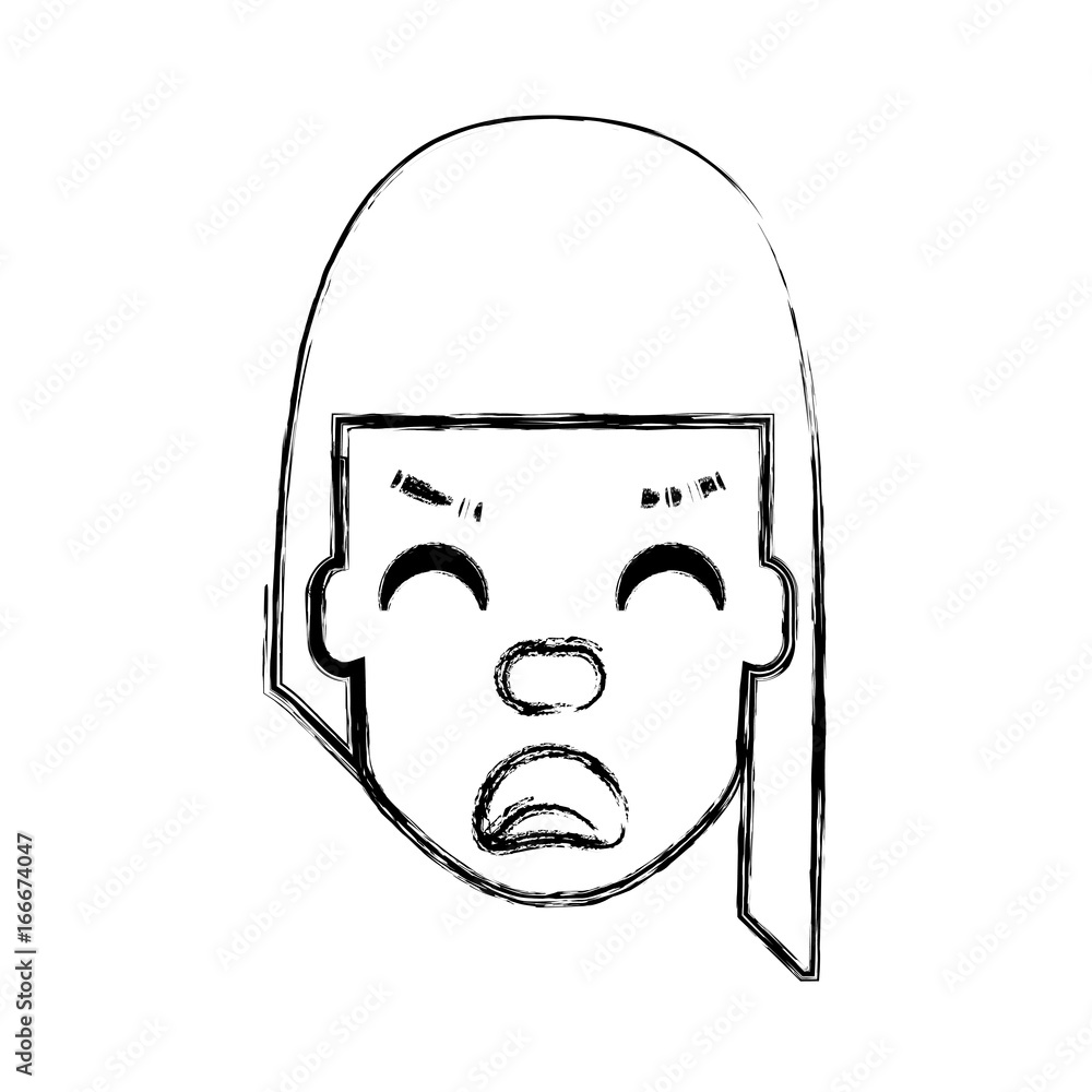 Woman with heart attack face Woman with heart attack face