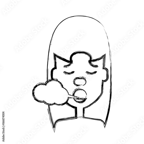 Woman smoking cartoon