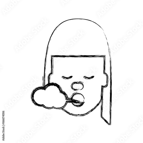 Woman smoking cartoon