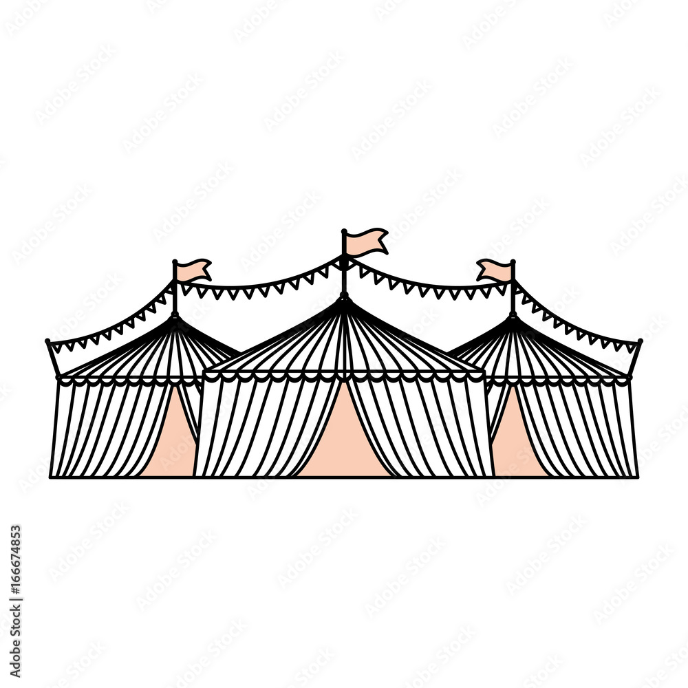 Circus striped tent