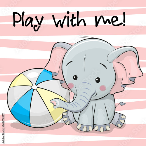 Cute Elephant with a ball