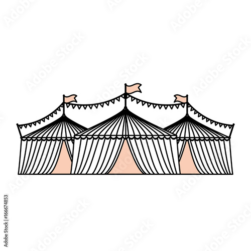 Circus striped tent