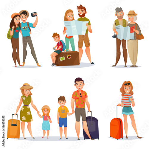 Set Of Traveling People