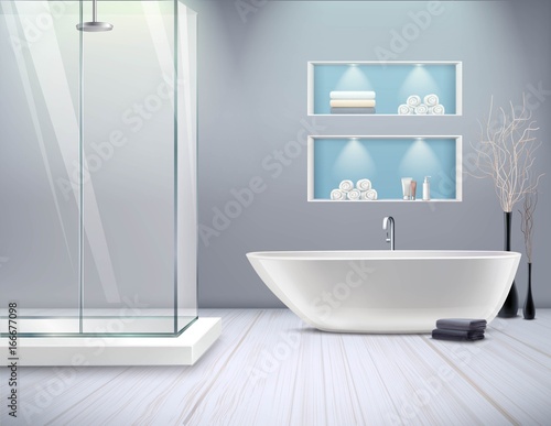Realistic Bathroom Interior 