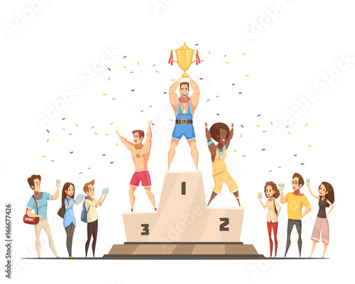 Medal Stand Honouring Composition