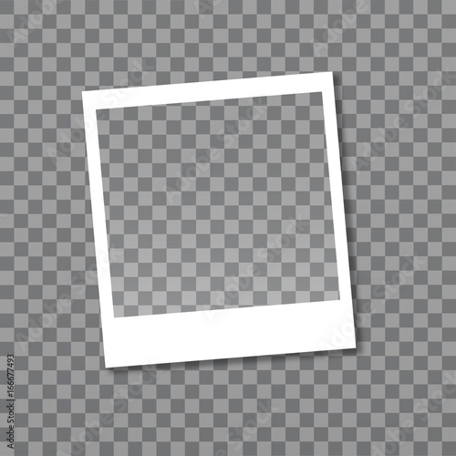 Retro photo frame with shadow. Vector illustration