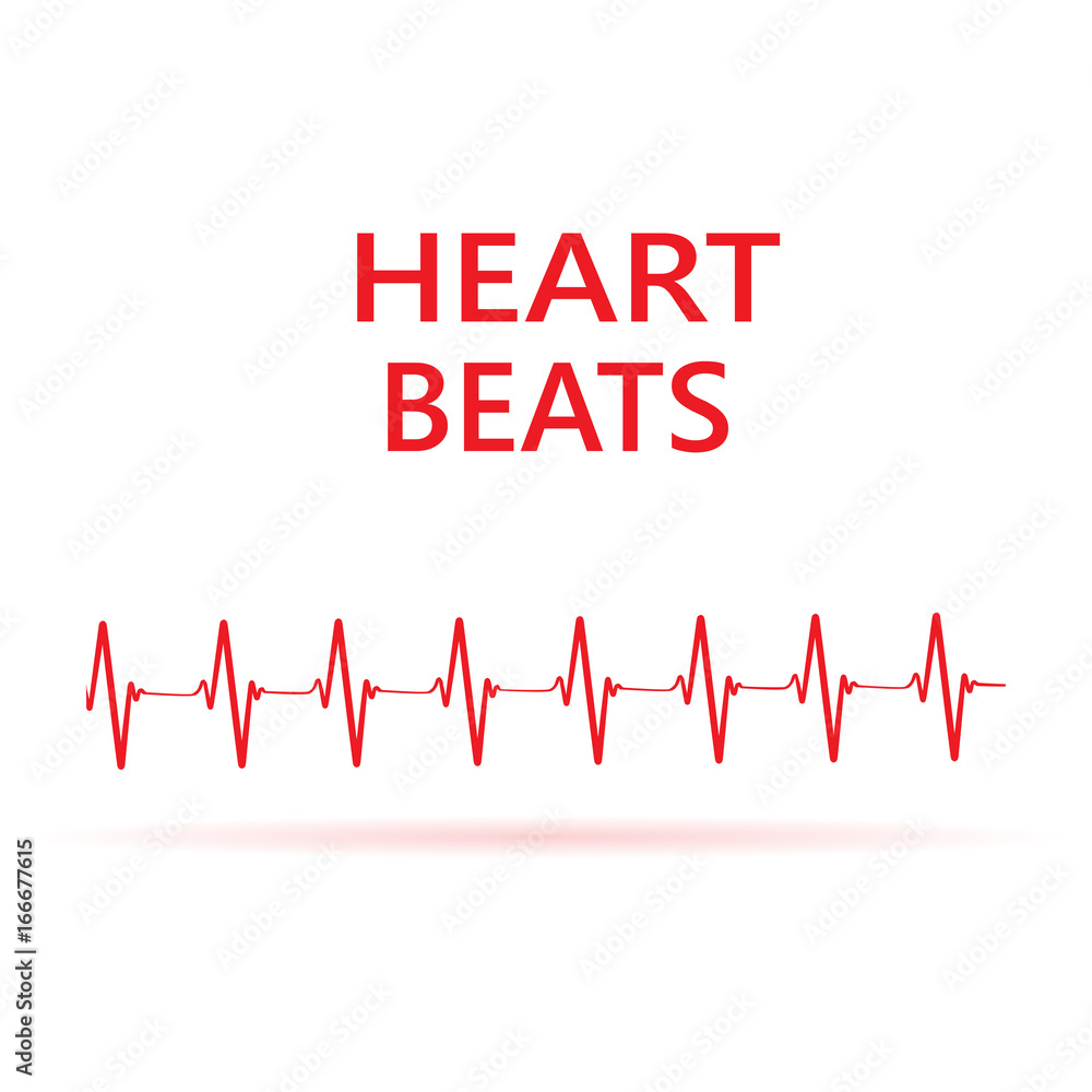 Heart beats cardiogram - Vector