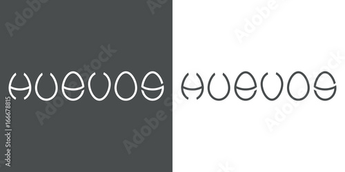 Logotipo tipografia huevos en gris y blanco