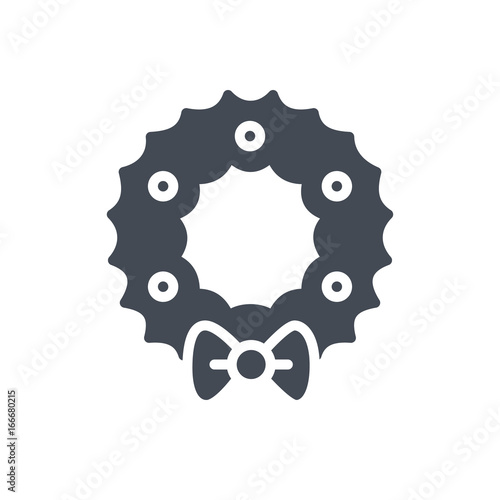 Xmas Christmas holiday silhouette icon wreath