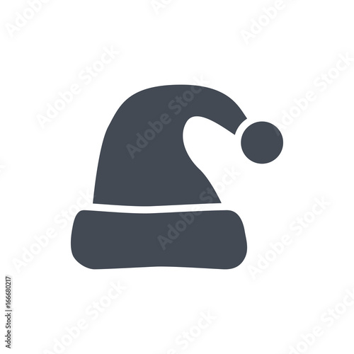Xmas Christmas holiday silhouette icon santa hat