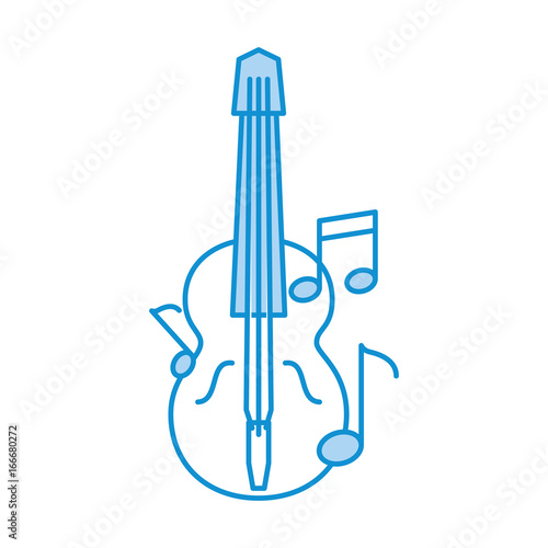 acoustic guitar with music notes vector illustration design