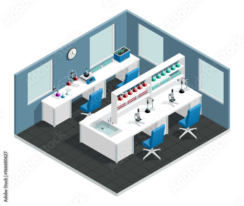 Scientific Laboratory Isometric Interior