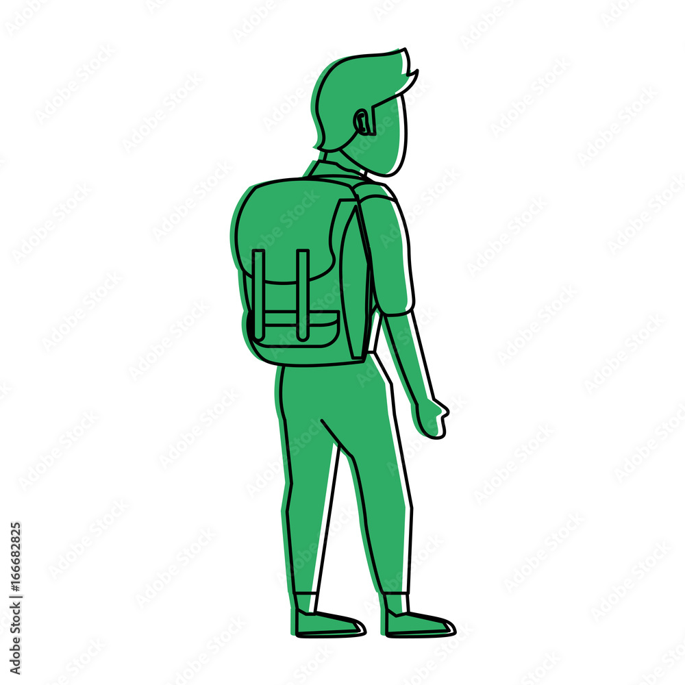 male tourist hiking icon image male tourist hiking icon image
