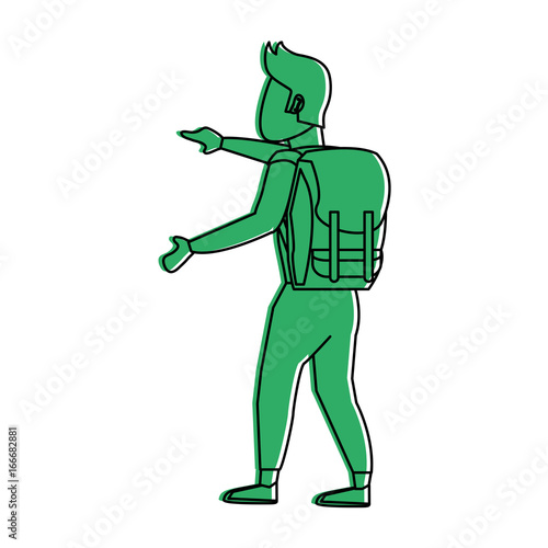 male tourist hiking icon image