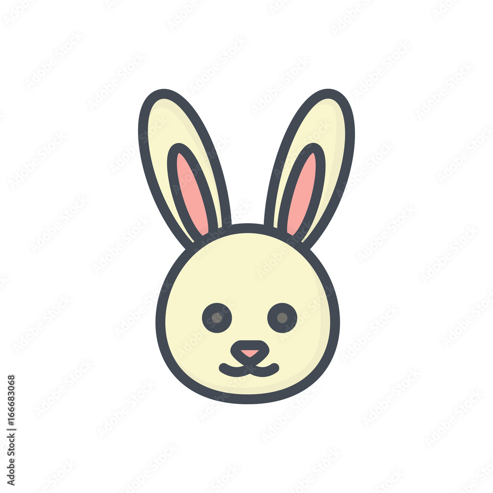 Easter holiday colored icon bunny animal Easter holiday colored icon bunny animal